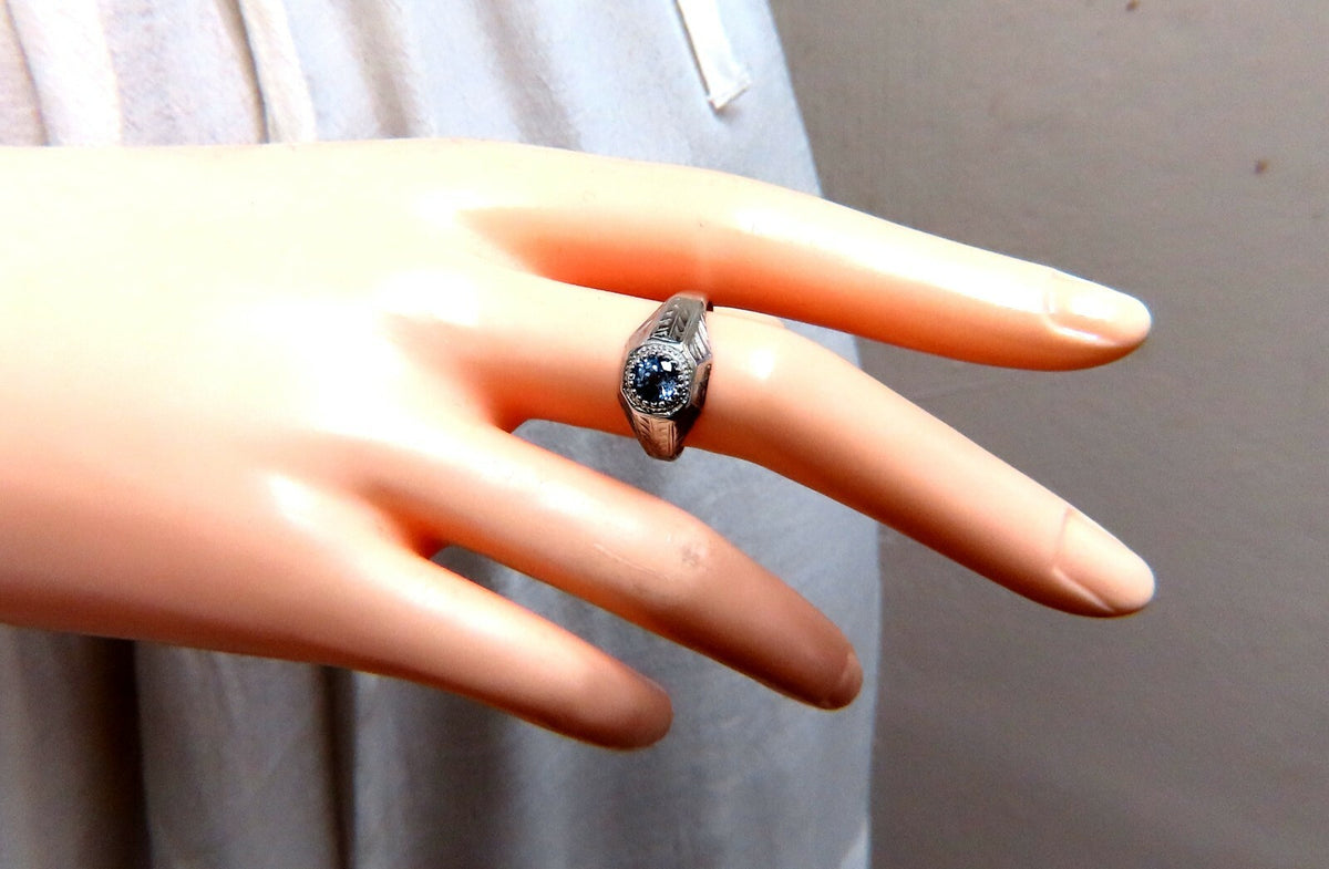 .76ct Natural Periwinkle Blue Sapphire Solitaire Ring 14kt Vintage *v