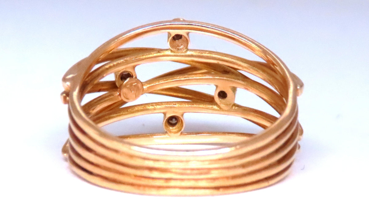 .04ct Natural Diamond Satin Barbed Wire Form Ring 14kt gold 12420 *v