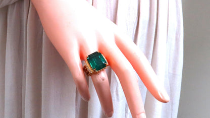 GIA Certified 12.70ct Natural Emerald Diamonds Ring 18kt 44214 *v