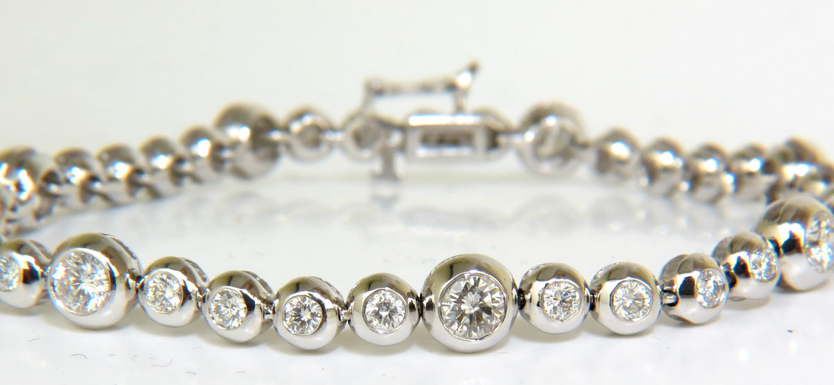 3.65CT NATURAL DIAMONDS TENNIS BRACELET 14KT FLUSH *v