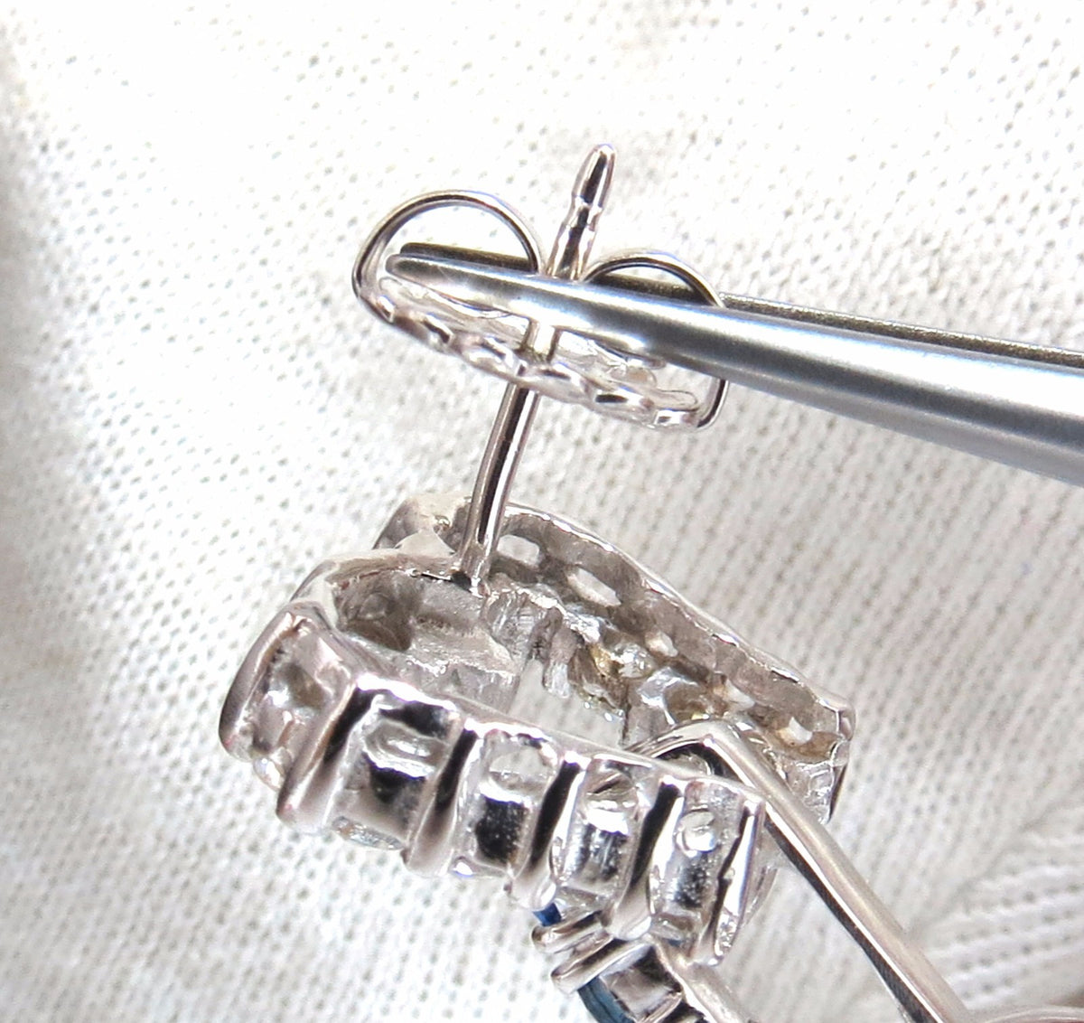6.00ct Natural Diamonds Sapphire 3 Tier Dangle earrings 14kt gold Heart *v