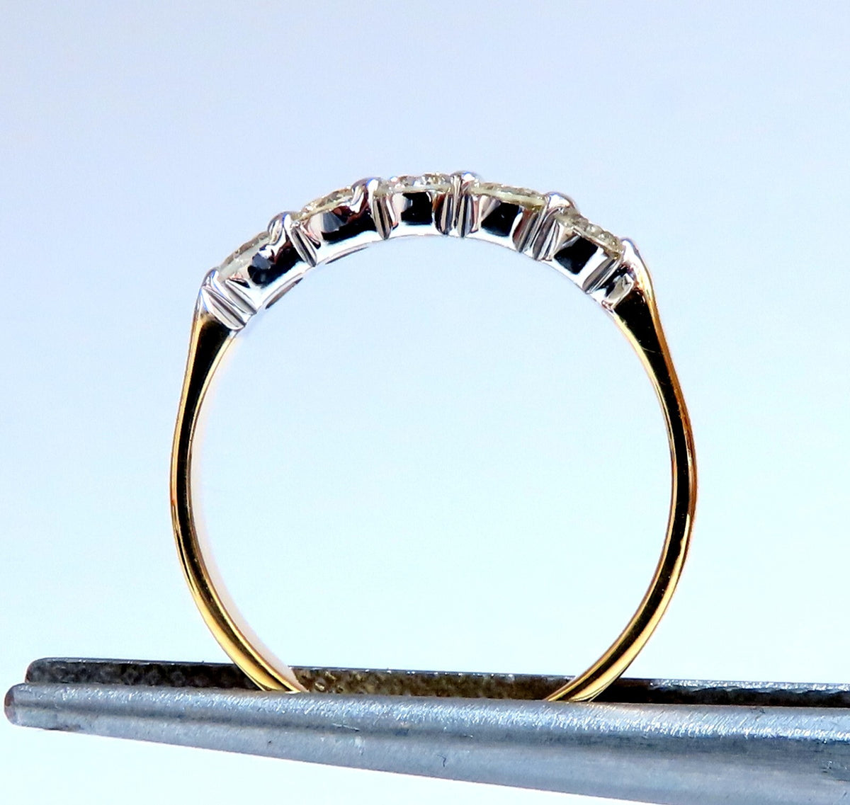 GIA Certified .51ct Natural Round Diamond solitaire ring E/I2 +Band 14kt gold *v