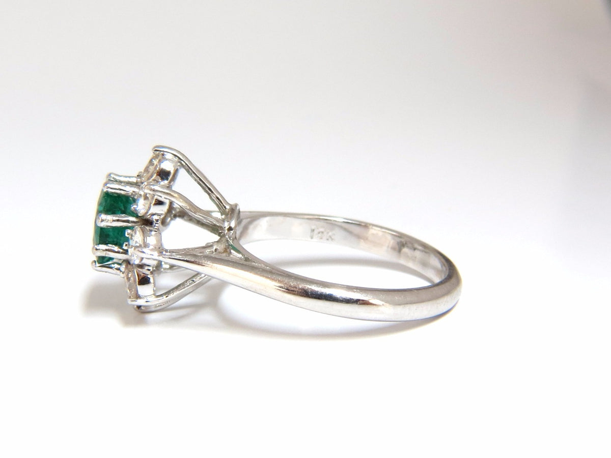 1.72ct natural vivid bright green emerald diamonds ring 14kt *v
