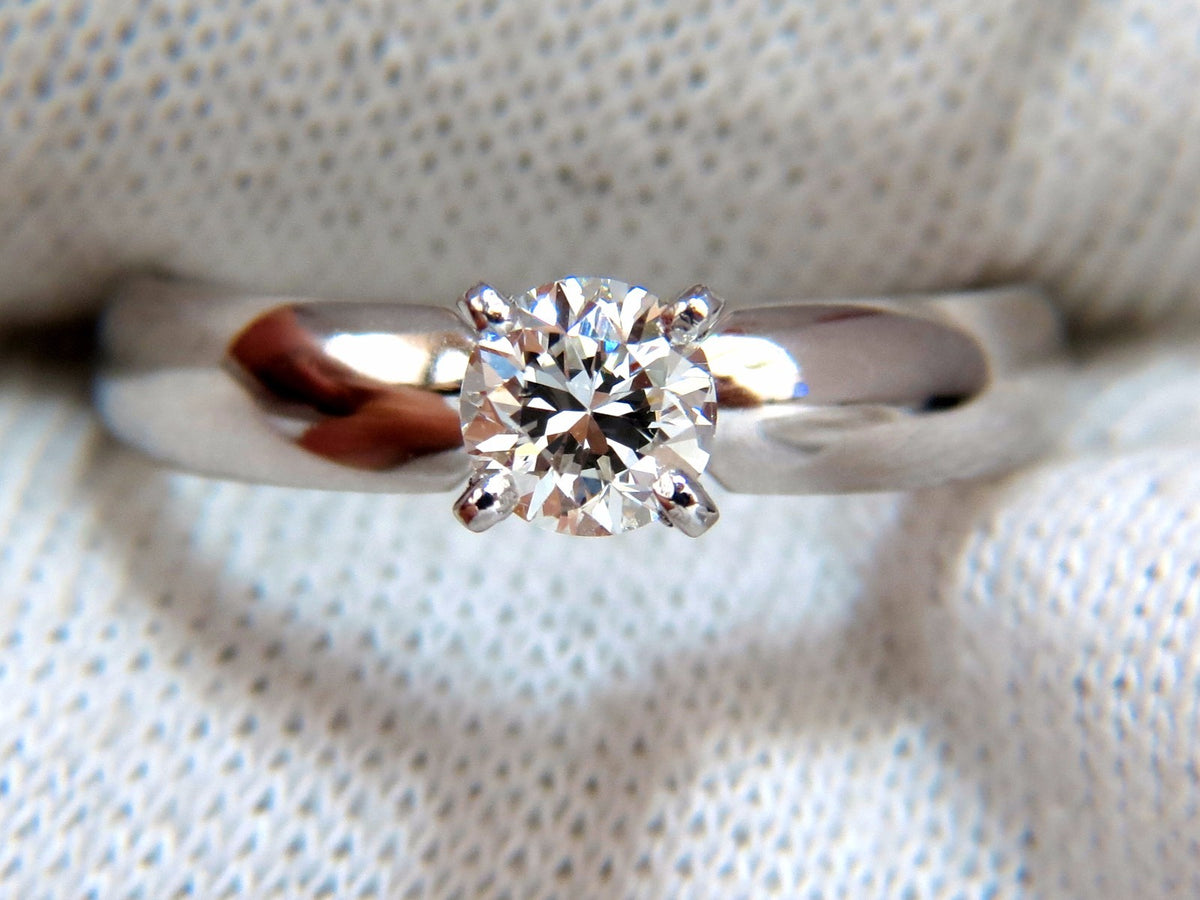 GIA Certified .51ct natural round cut diamond solitaire ring platinum G/Vs *v