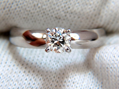 GIA Certified .51ct natural round cut diamond solitaire ring platinum G/Vs *v