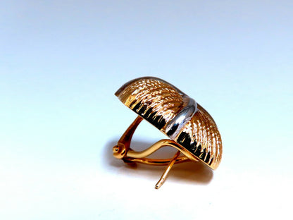 14kt Gold Textured Clip Earrings & Omega *v
