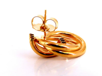 14kt Gold Circular Tube Earrings Knocker Classic *v