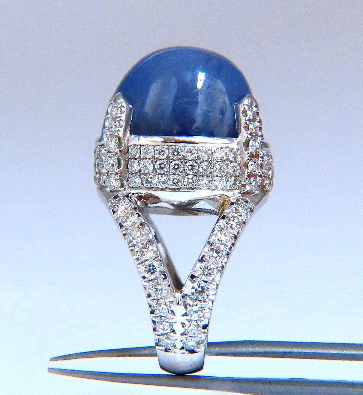 GIA Certified 49.73ct No Heat Color Change Sapphire Diamonds Ring 18kt**