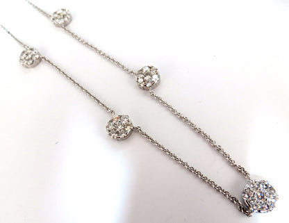 6.50ct natural diamonds (5) cluster yard necklace 14kt floretta 18 inch *v