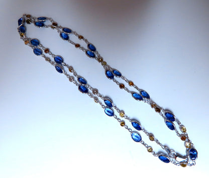 13.92ct Natural Tanzanite Fancy Diamonds Yard Necklace 14kt *v