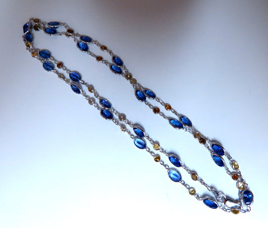 13.92ct Natural Tanzanite Fancy Diamonds Yard Necklace 14kt *v