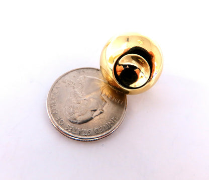 18kt Gold Clip earrings Panda Eye Domed *v