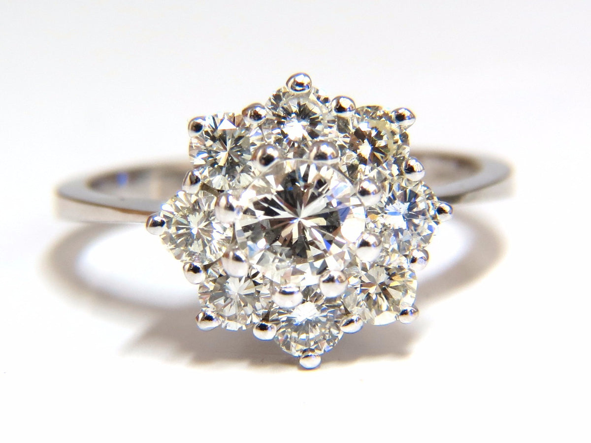 1.40ct natural diamonds raised cluster ring 14kt gold *v