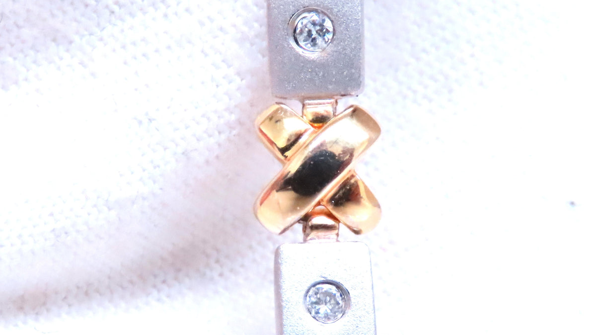 .50ct Natural Diamond Link Bracelet 14kt Gold Sandblast X 12388 *v