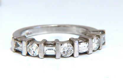 .75ct. Natural baguettes and rounds Diamond band ring 14 karat *v