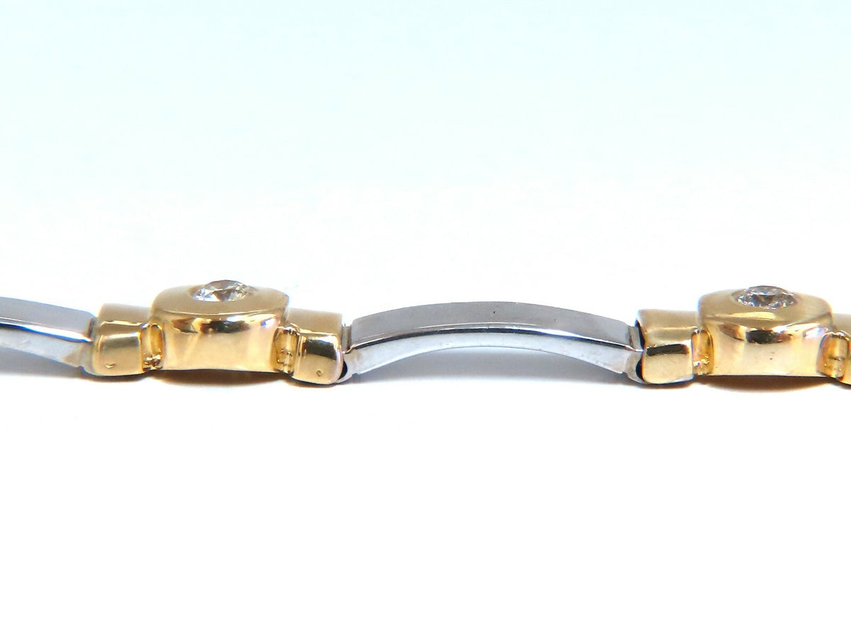 1.50 carat natural round diamond bezel flush set Diamond bracelet 14kt *v