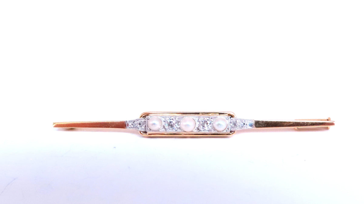 3mm Freshwater Pearl Pin Vintage 14kt 12567 *v
