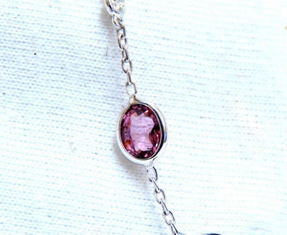 25.10ct multi-colored natural spinel diamonds yard necklace 14kt gold 12307  *v