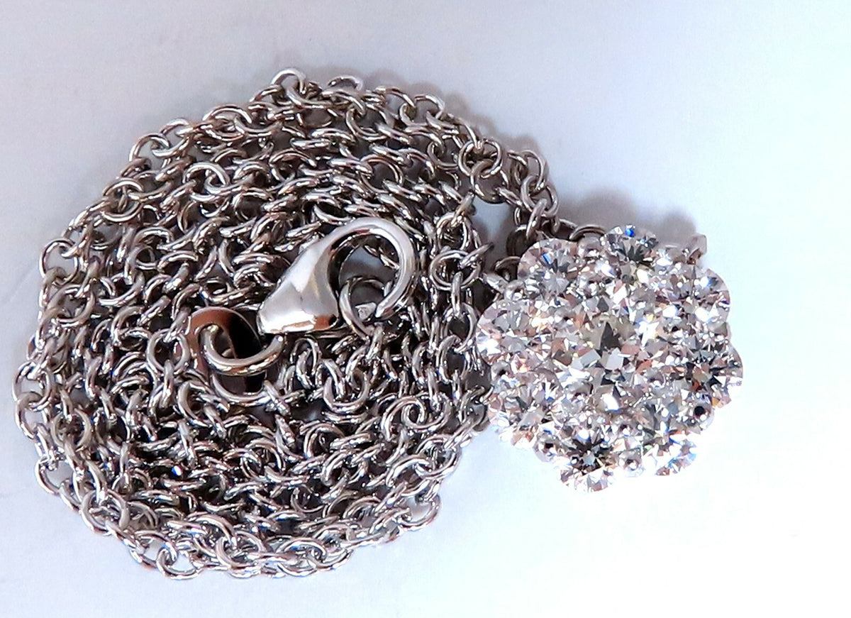 GIA Certified .48ct & 1.14ct Diamonds Cluster Necklace 14kt Snowflake *v