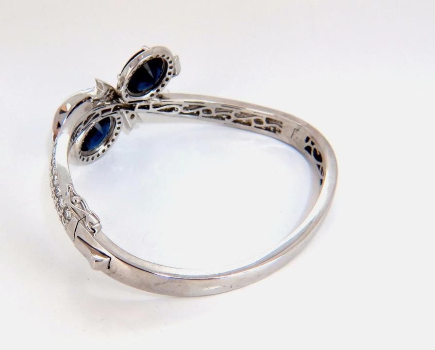 11.50ct Lab Sapphire natural diamonds bangle bracelet 14kt 12240 *v