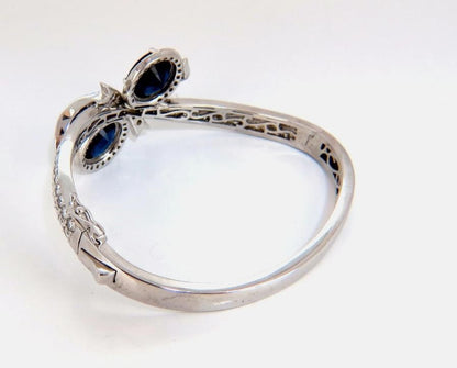 11.50ct Lab Sapphire natural diamonds bangle bracelet 14kt 12240 *v