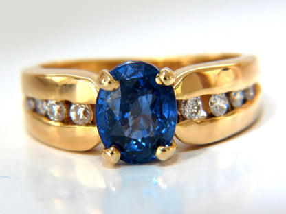 GIA Certified 2.66ct natural no heat sapphire diamond ring 14kt. unheated blue*v