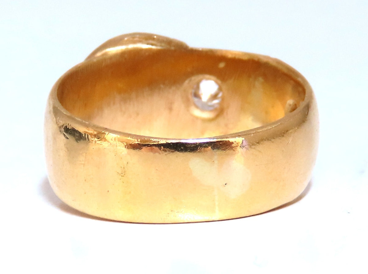 .40ct Natural Round Diamond Crescent Ring 18kt Gold England *v