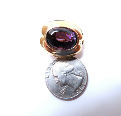 34ct natural oval purple amethyst clip earrings 14kt *v