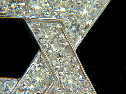 3.01CT ROUND DIAMOND STAR PENDANT BEAD SET 14KT G VS *v
