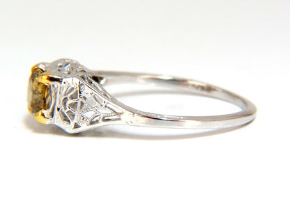 .57ct Natural Fancy Orange Brown Diamond Vintage Gilt Ring 14 Karat *v