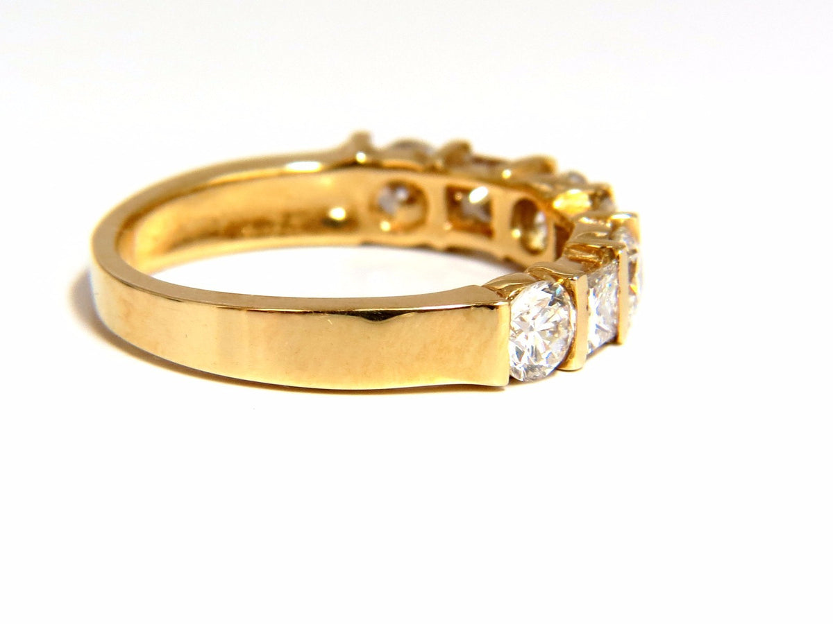 1.40ct BATURAL DIAMONDS PRINCESS ROUND NATURAL RING CHANNEL BAND 14KT G.VS *v