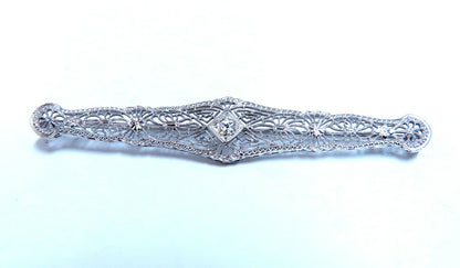 .15ct Natural Diamonds Filigree Stick Pin 14kt *v