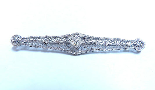 .15ct Natural Diamonds Filigree Stick Pin 14kt *v