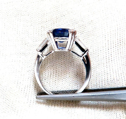 4.44ct GIA Certified Natural Color Change Blue Sapphire Ring 18kt*v