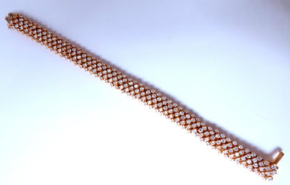 Estate 10ct Natural Round Diamonds Dome Bracelet 18kt Gold 12363 *v