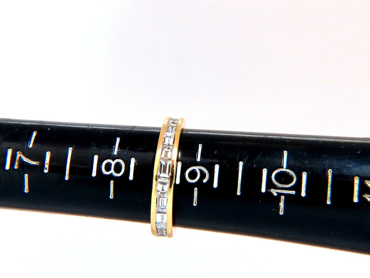 2.20ct. natural baguette diamonds eternity ring 14kt Gold 3.8mm size 8.5 *v