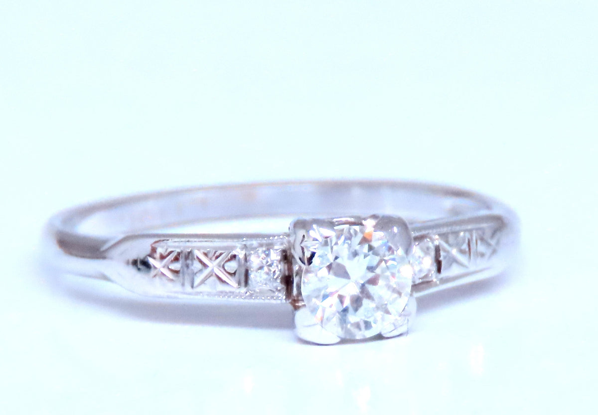 Petite Natural Diamond Engagement Ring 14kt Gold 12547 *v