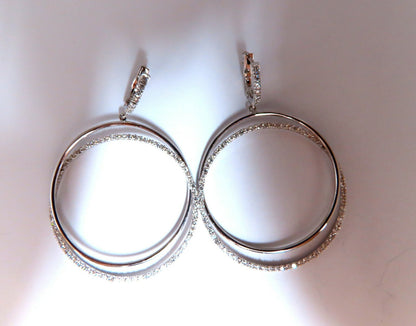 2.06ct natural diamonds loop rings dangle earrings 14kt gold *v