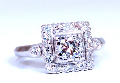 Platinum Natural Diamond Ring .40ct  Vintage*v