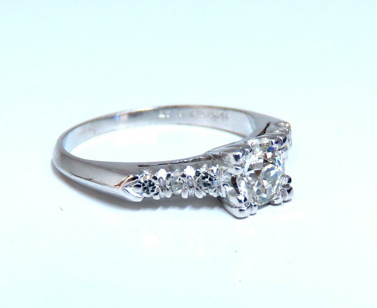 .66ct Natural Diamonds Cathedral Ring Platinum Vintage Restored *v