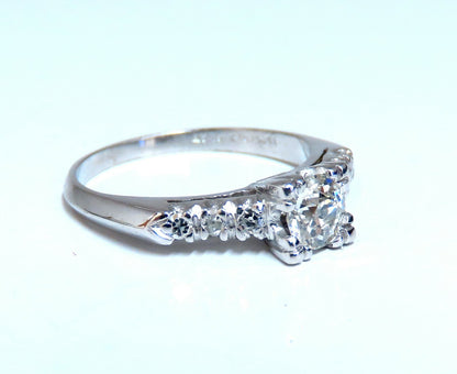 .66ct Natural Diamonds Cathedral Ring Platinum Vintage Restored *v