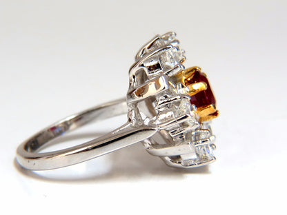 GIA Certified 2.45ct. Natural Ruby Diamonds ring 14kt Art Deco Ballerina Phase*v