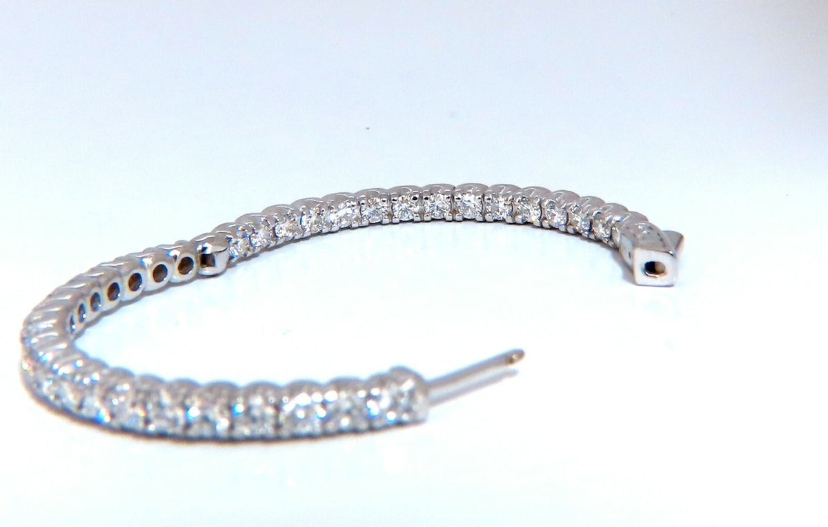 3.90ct Natural Round Diamond circle hoop earrings 14kt 40m share prong *v