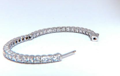 3.90ct Natural Round Diamond circle hoop earrings 14kt 40m share prong *v