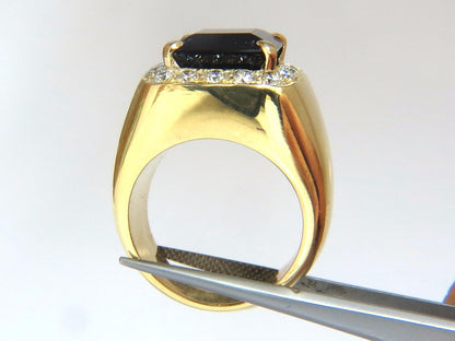 GIA Certified 13.59ct Natural Vivid Blue Green Tourmaline diamonds ring 18kt *v
