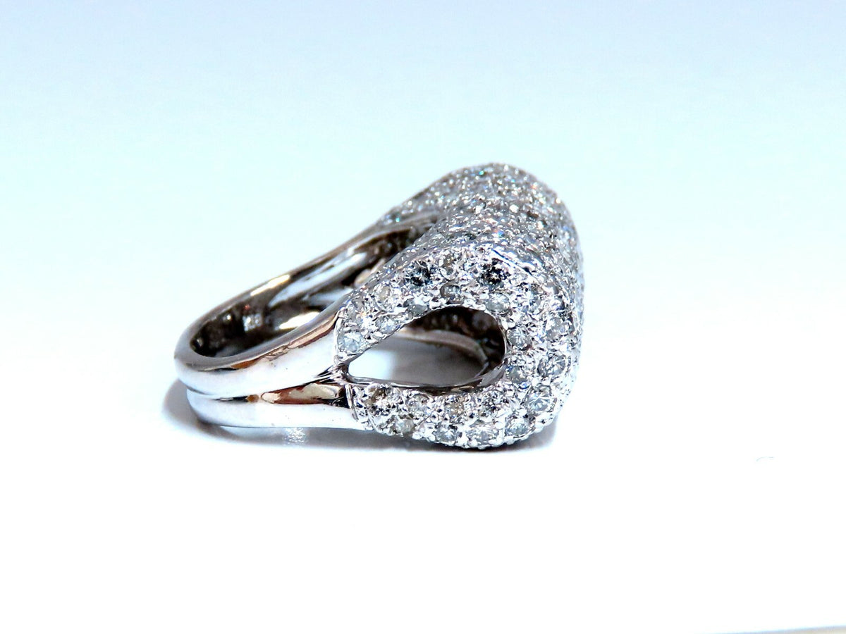 2.54ct Natural Diamonds Fold Over Ring 18kt Gold Fine Deco Bead Set Pave*v
