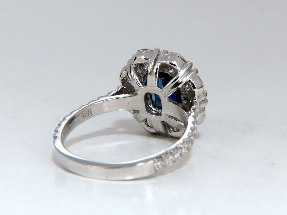 GIA Certified 5.48ct Natural No Heat Royal Blue Sapphire Ring Halo Prime*v