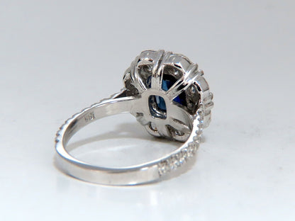 GIA Certified 5.48ct Natural No Heat Royal Blue Sapphire Ring Halo Prime*v