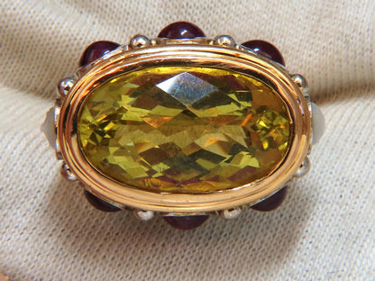 25ct Natural Lemon Quartz Vintage Ring 19 Karat Vintage 52 Gram *v