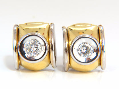 .80ct natural round brilliant diamond huggie earrings 18kt g/si1 petite *v